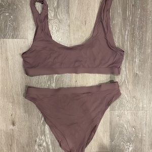 Mauve High Waisted Bikini Top & Bottom